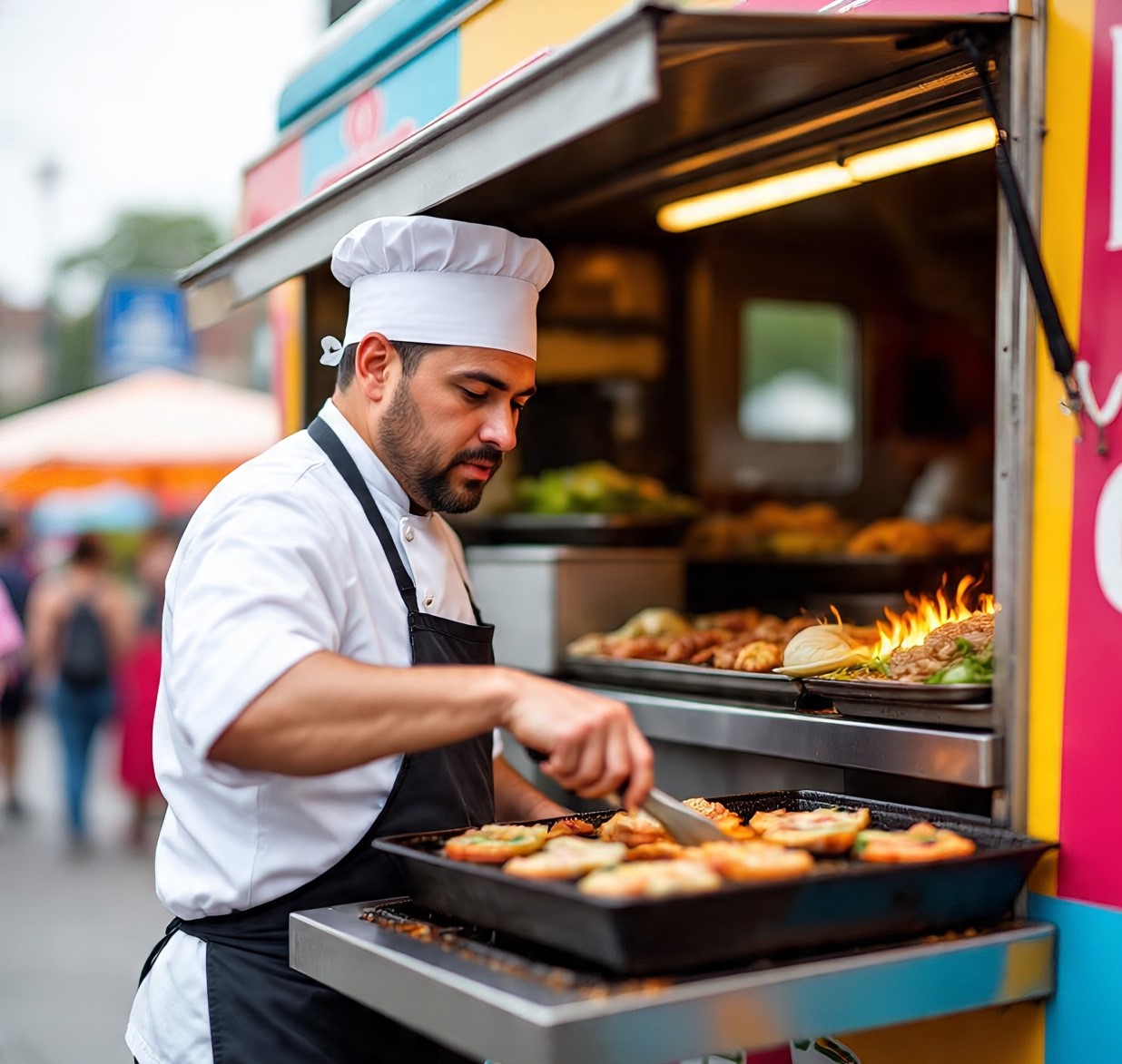 Food Truck Chef Cooking