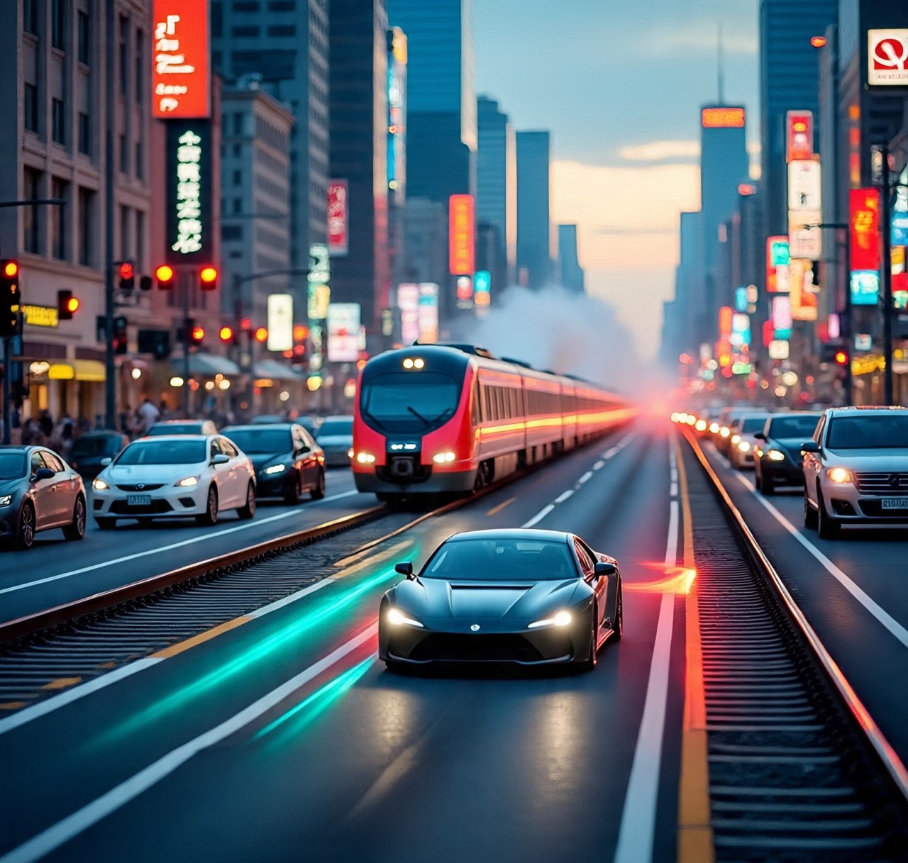 Train Traffic Car Race